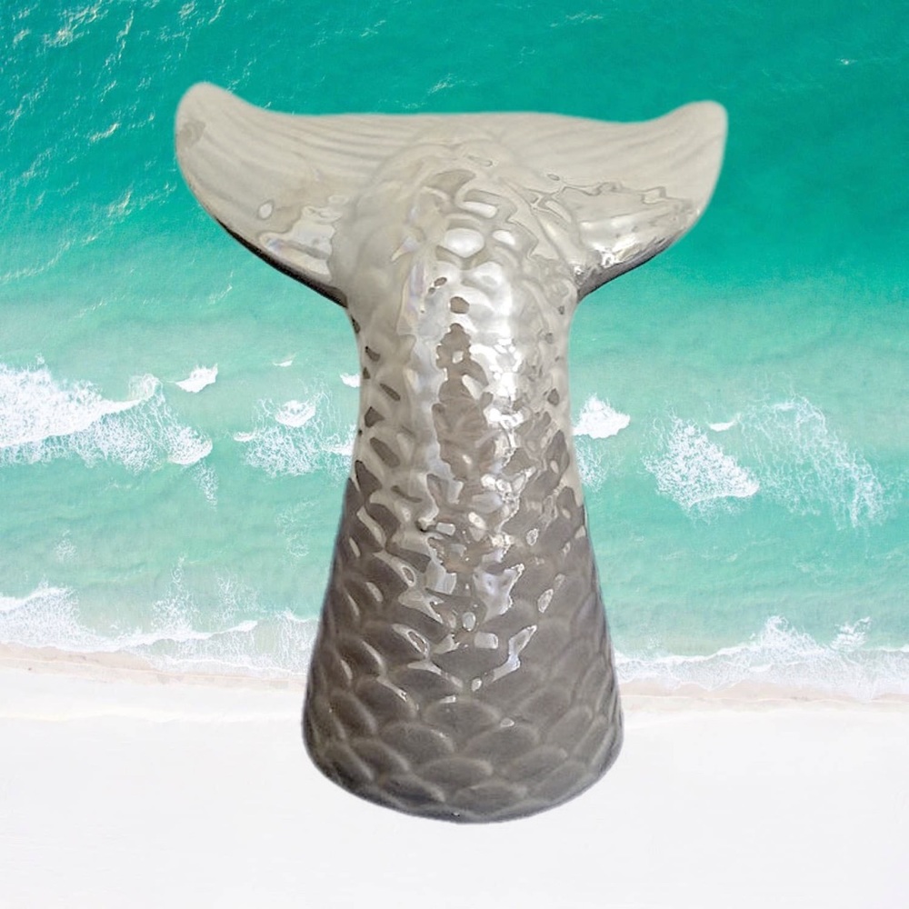 CERAMIC MERMAID TAIL NWT GRAY